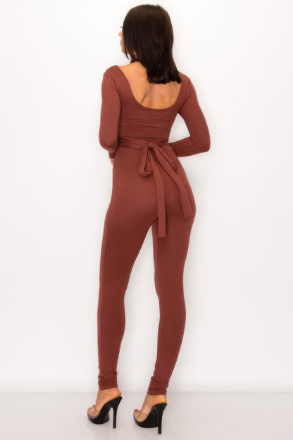 Sophie Women's Skinny Jumpsuit | Stretch Fabric, Adjustable Back Tie - Image 4