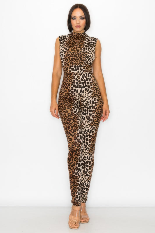 Ava Women's Jumpsuit | Bold Animal Print, Skinny Fit