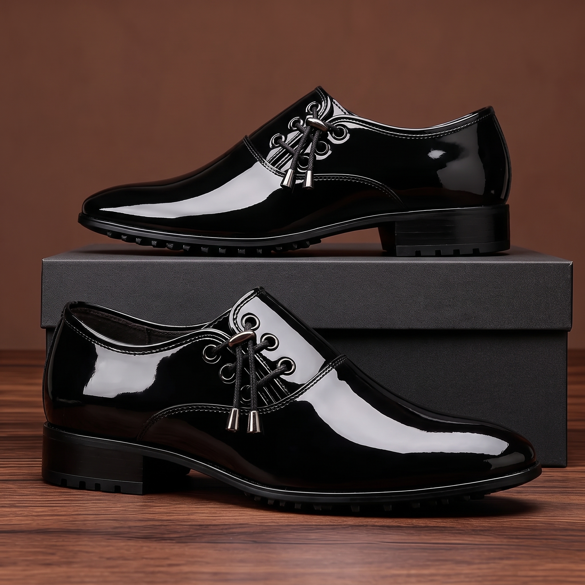 Men's Pointed-Toe Dress Shoes – front view | Hensley London