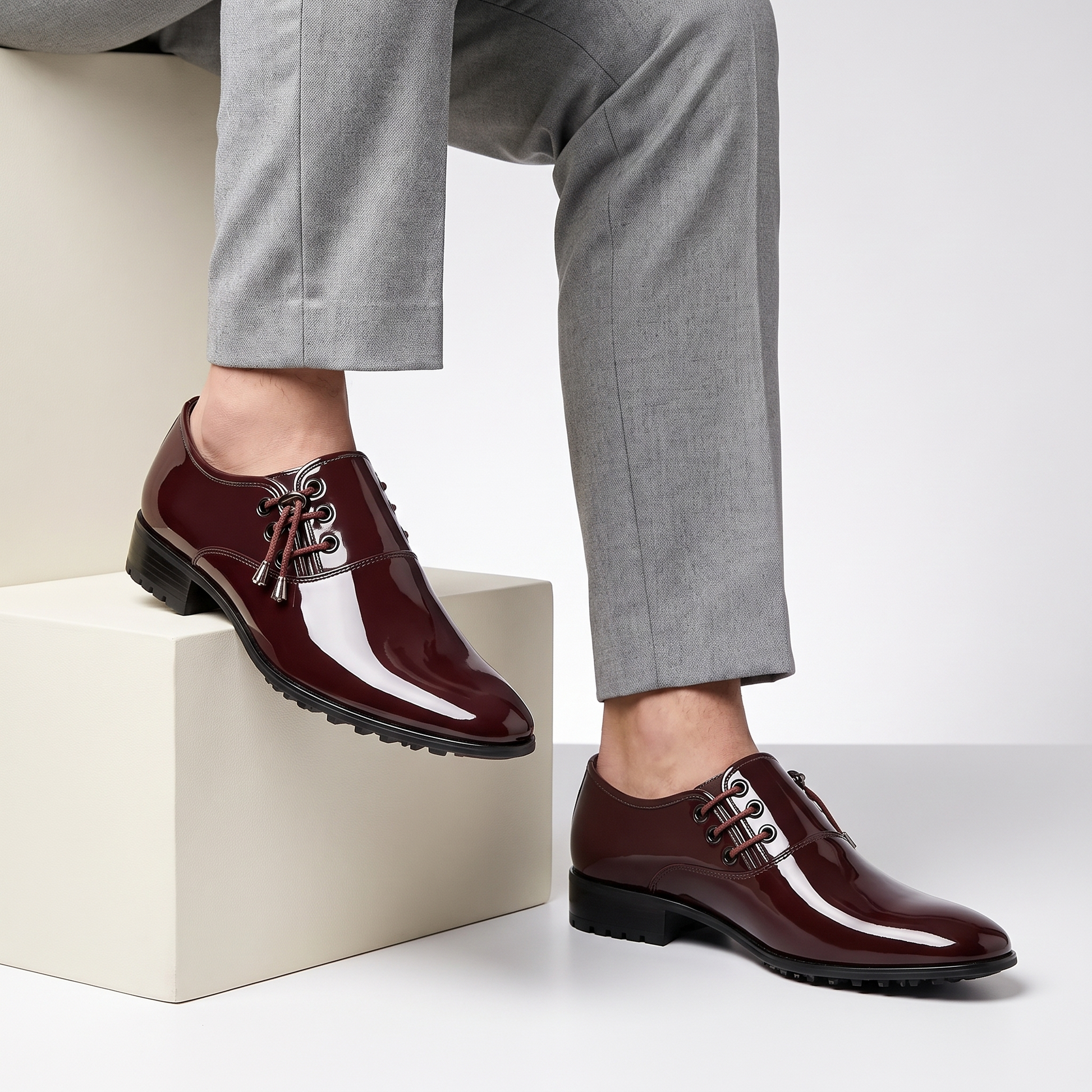 Men's Pointed-Toe Dress Shoes – back view | Hensley London