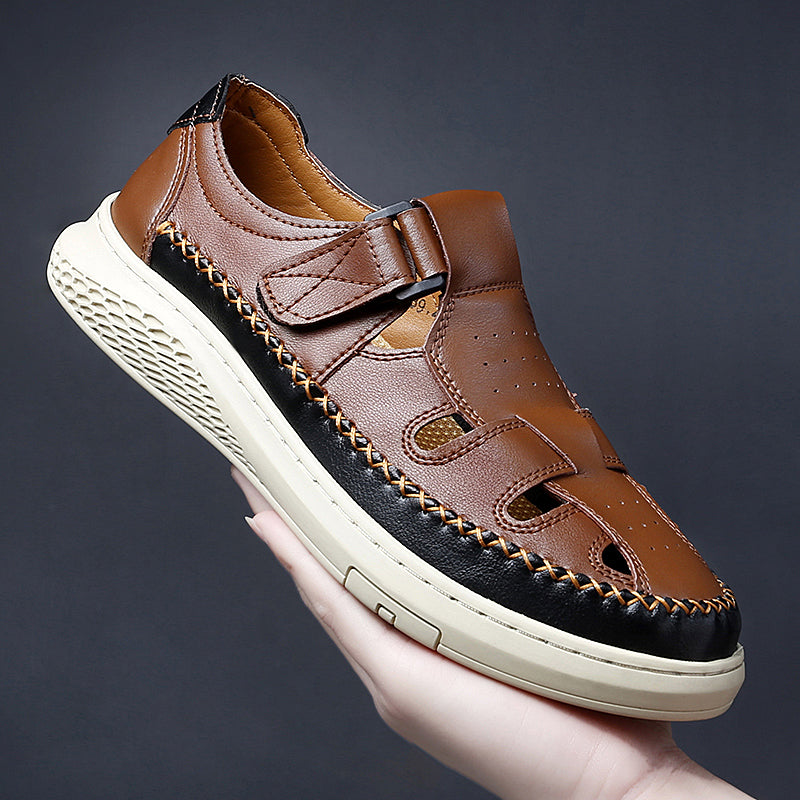 Men's Genuine Leather Fisherman Sandals – product view | Hensley London