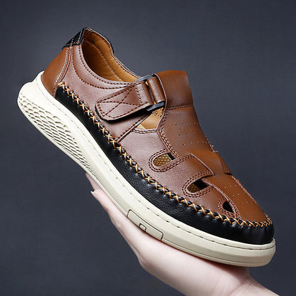 Men's Genuine Leather Fisherman Sandals – product view | Hensley London