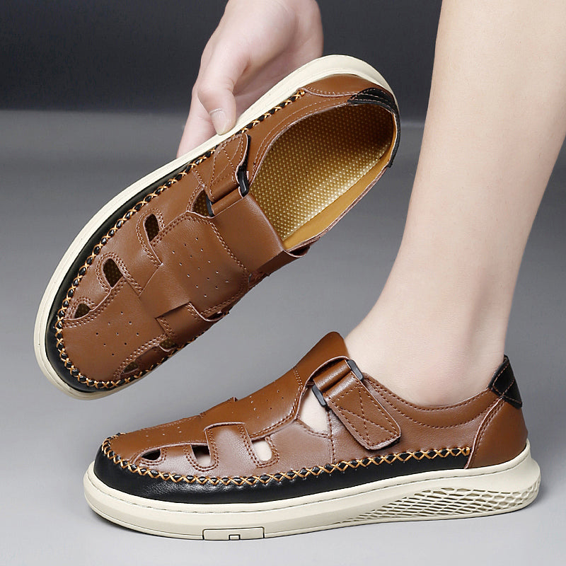 Men's Genuine Leather Fisherman Sandals – product view | Hensley London