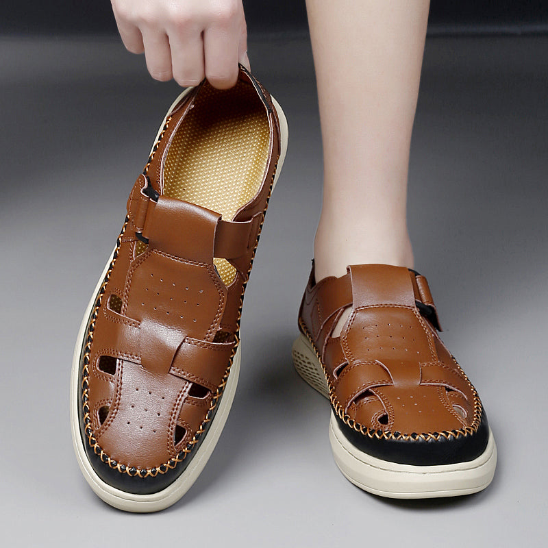 Men's Genuine Leather Fisherman Sandals – product view | Hensley London