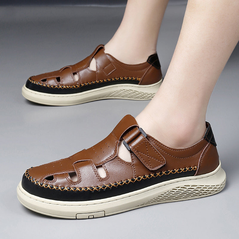 Men's Genuine Leather Fisherman Sandals – product view | Hensley London