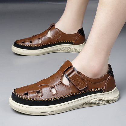 Men's Genuine Leather Fisherman Sandals – product view | Hensley London