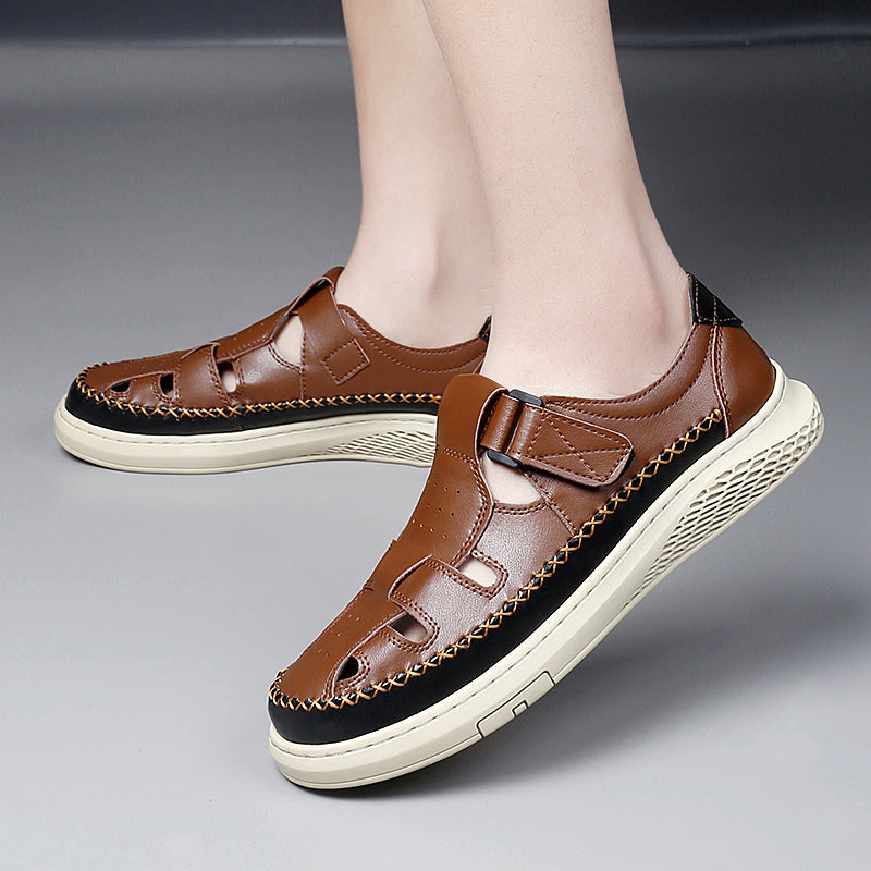 Men's Genuine Leather Fisherman Sandals – product view | Hensley London