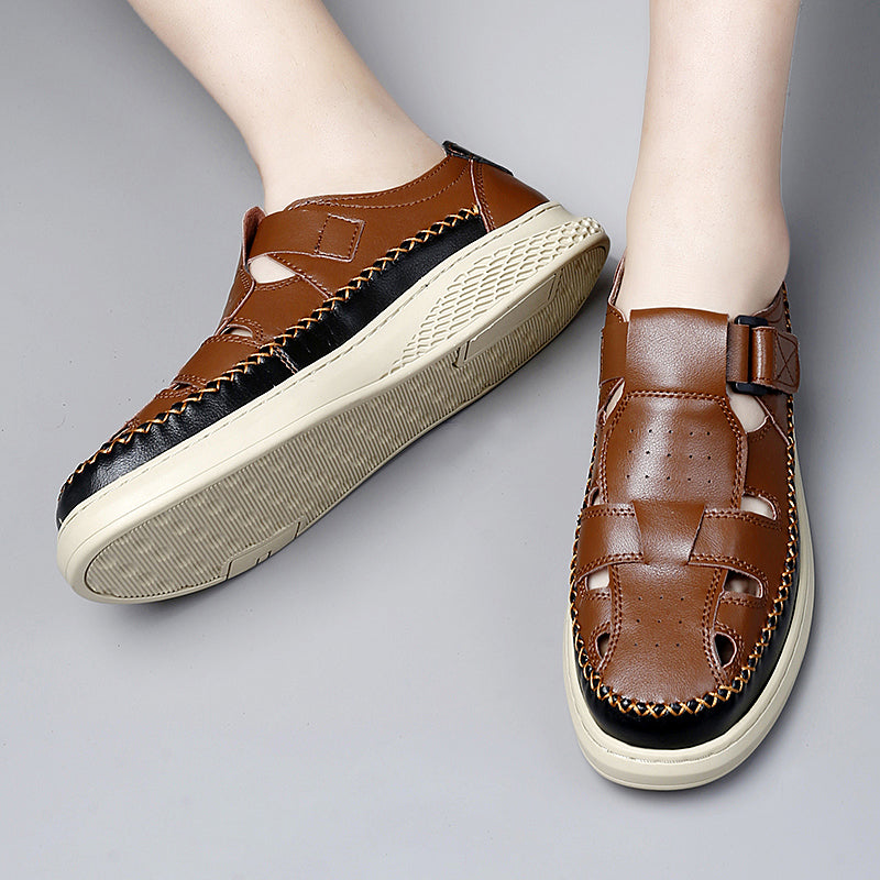 Men's Genuine Leather Fisherman Sandals – product view | Hensley London