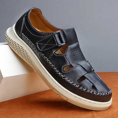 Men's Genuine Leather Fisherman Sandals – product view | Hensley London