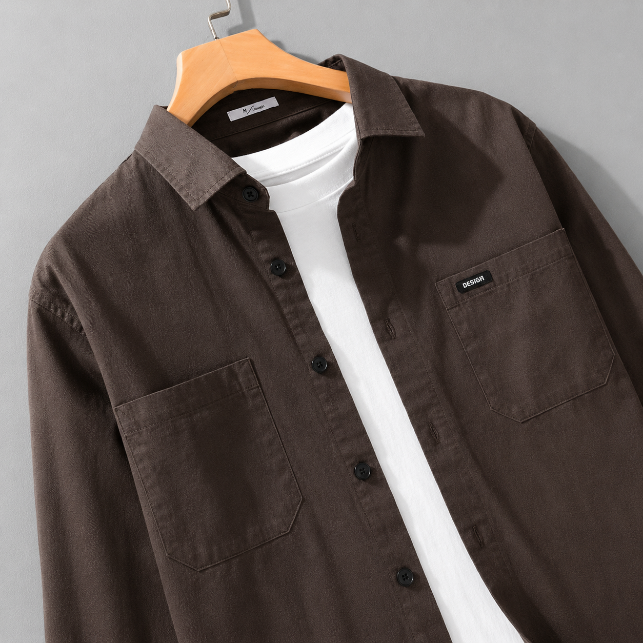 Men's Cotton Overshirt Jacket – Utility Pockets