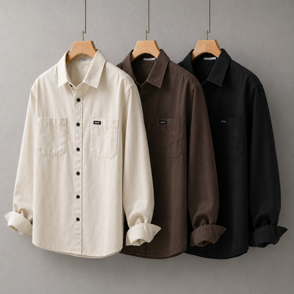 Men's Cotton Overshirt Jacket – Utility Pockets