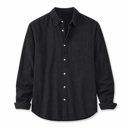 Men's Cotton Long-Sleeve Casual Shirt – product view | Hensley London