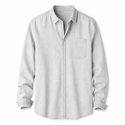 Men's Cotton Long-Sleeve Casual Shirt – product view | Hensley London