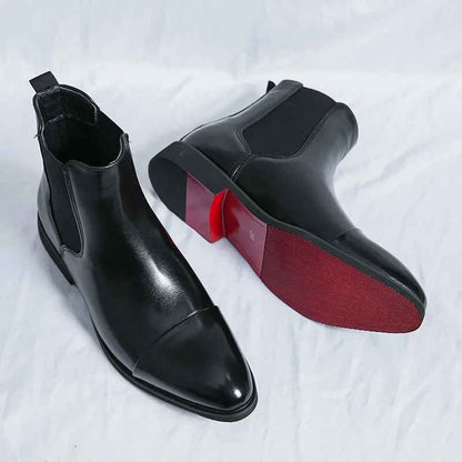 Men's Genuine Leather Cap-Toe Chelsea Boots – studio view 2 | Hensley London