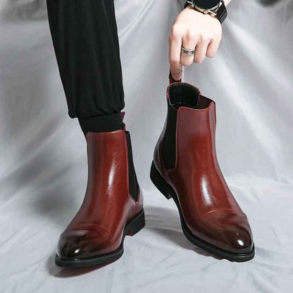 Men's Genuine Leather Cap-Toe Chelsea Boots – studio view 8 | Hensley London