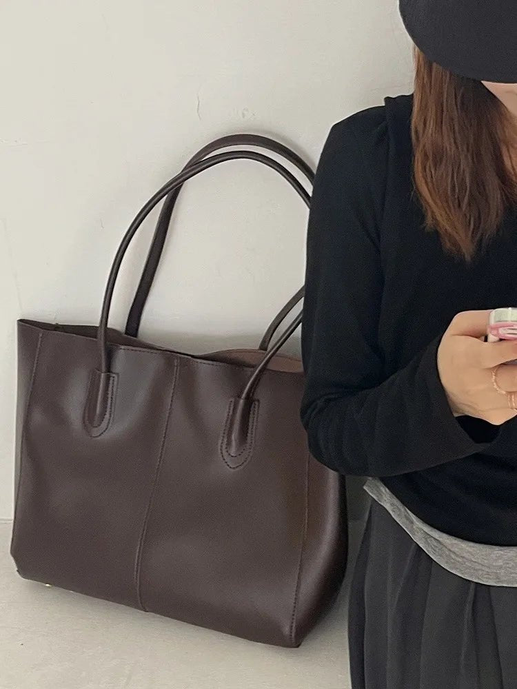 Women's Faux Leather Zip-Top Tote Bag - additional product view | Hensley London