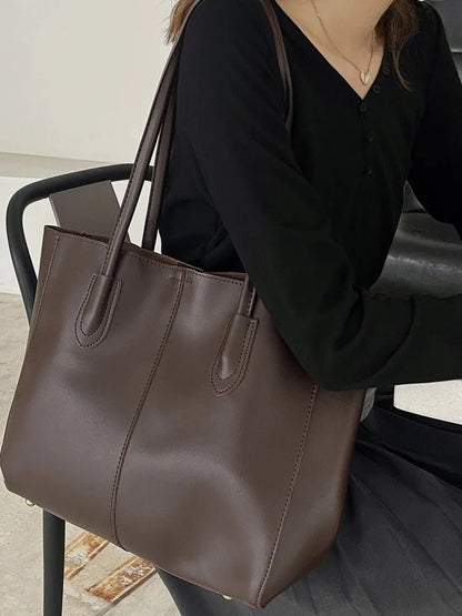 Women's Faux Leather Zip-Top Tote Bag - additional product view | Hensley London