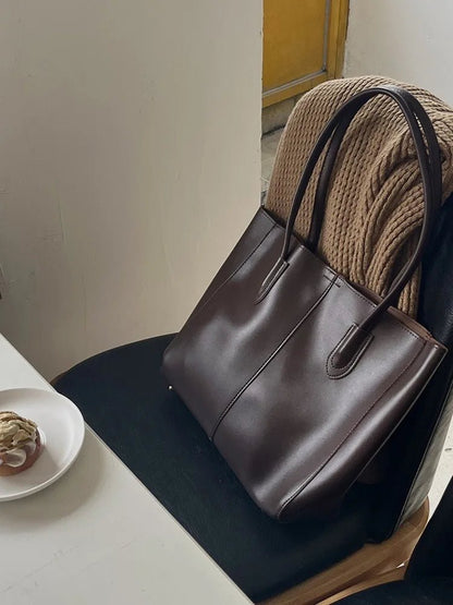 Women's Faux Leather Zip-Top Tote Bag - additional product view | Hensley London