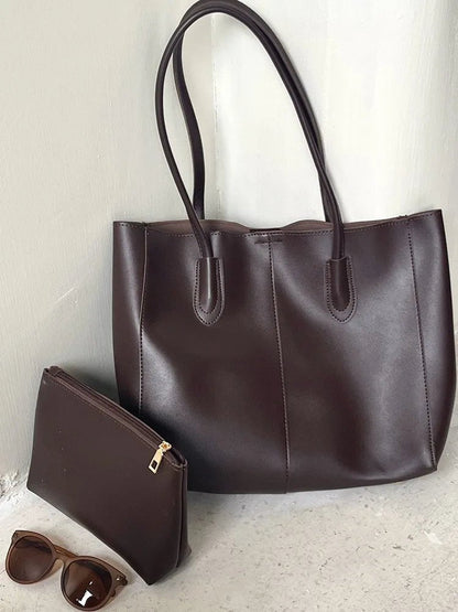 Women's Faux Leather Zip-Top Tote Bag - additional product view | Hensley London