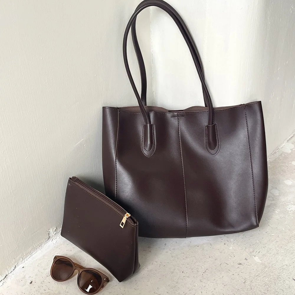 Women's Faux Leather Zip-Top Tote Bag - additional product view | Hensley London