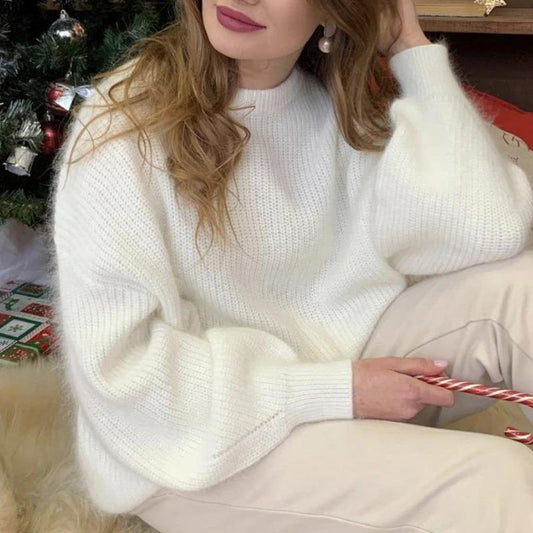Candy-Colored Oversized Knitted Long Sleeve Pullover Sweaters 0