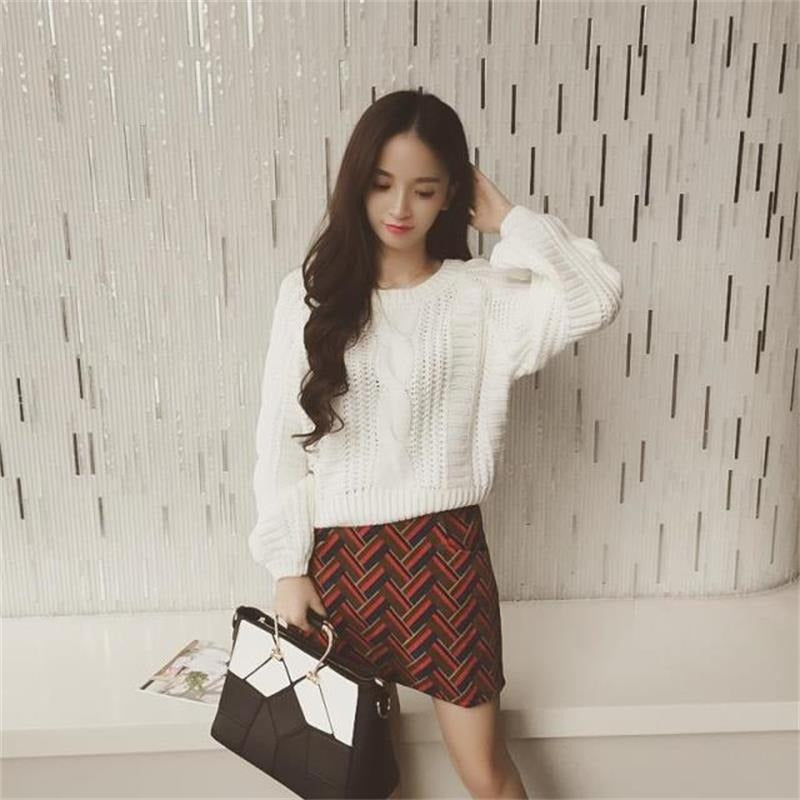Candy Color Knitted Pullover Winter Sweater with Twisted Pattern 0