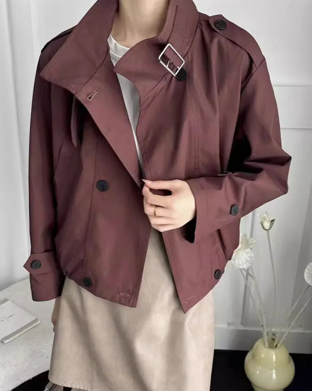 Caro Women's Casual Jacket | Loose Fit, Batwing Sleeve 1