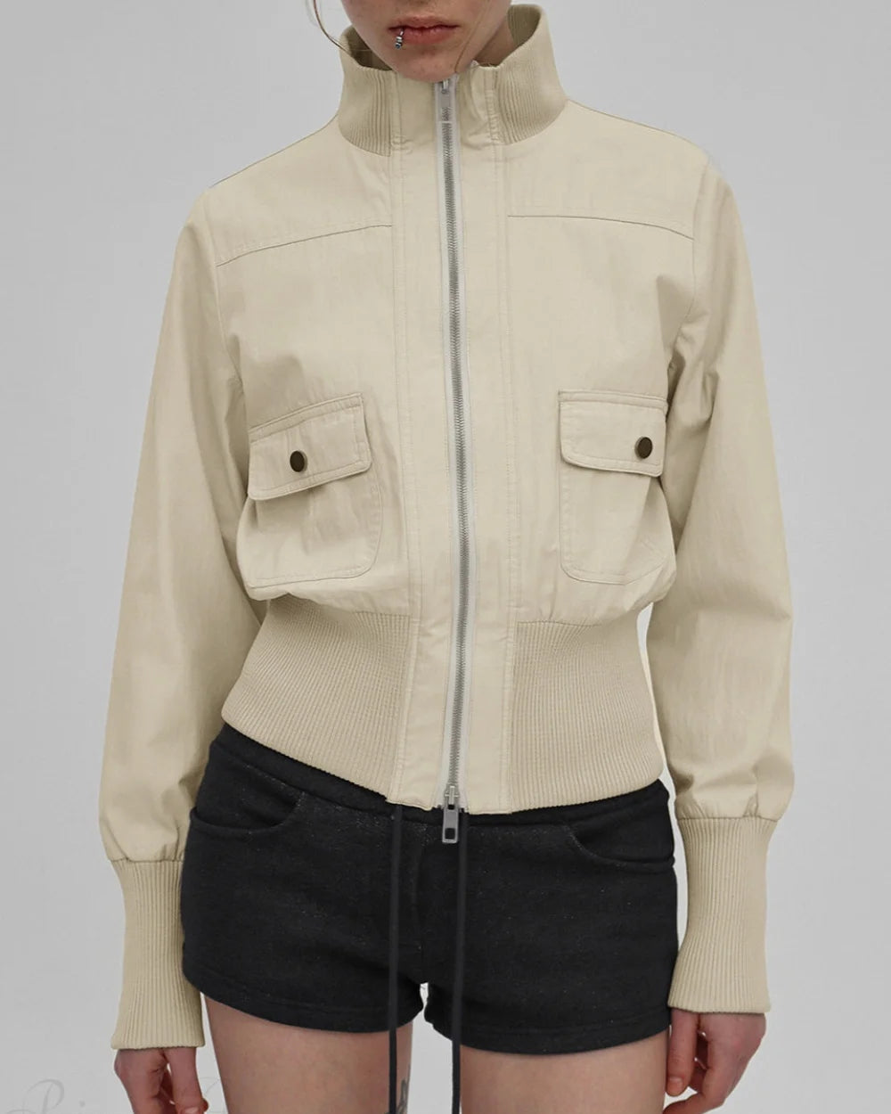 Cora Women's Casual Jacket | Slim Fit, Stand Collar 2