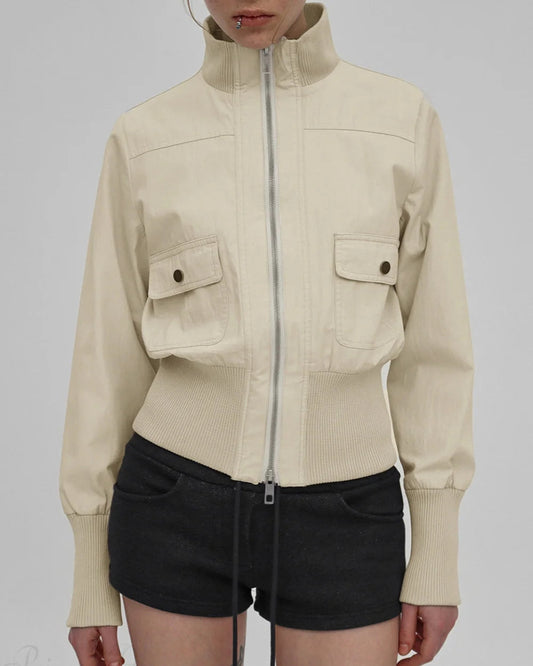 Cora Women's Casual Jacket | Slim Fit, Stand Collar 2