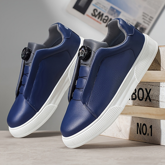 Men's Leather Low-Top Sneakers – product view | Hensley London