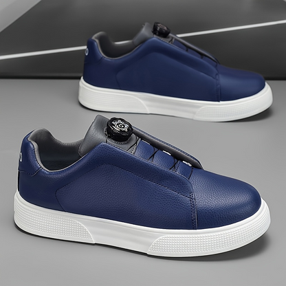 Men's Leather Low-Top Sneakers – product view | Hensley London