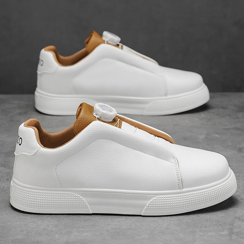 Men's Leather Low-Top Sneakers – product view | Hensley London