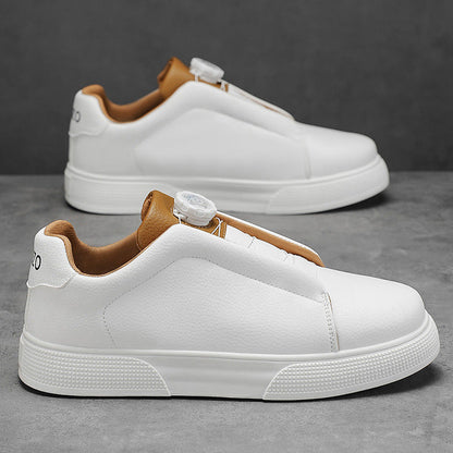 Men's Leather Low-Top Sneakers – product view | Hensley London