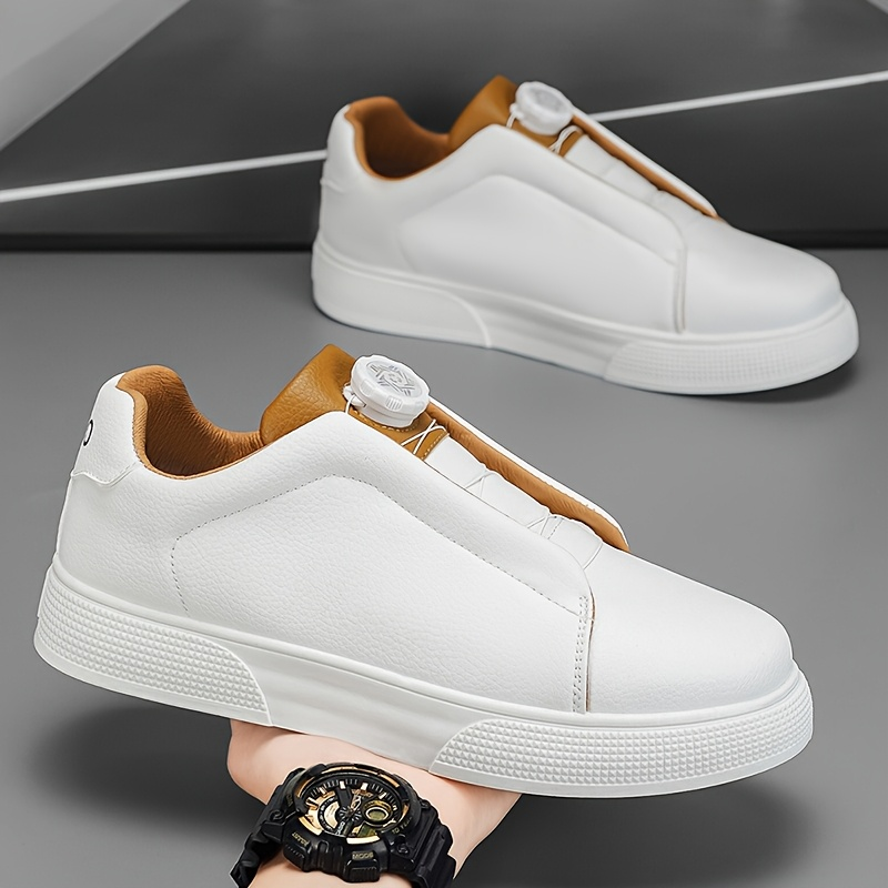 Men's Leather Low-Top Sneakers – product view | Hensley London