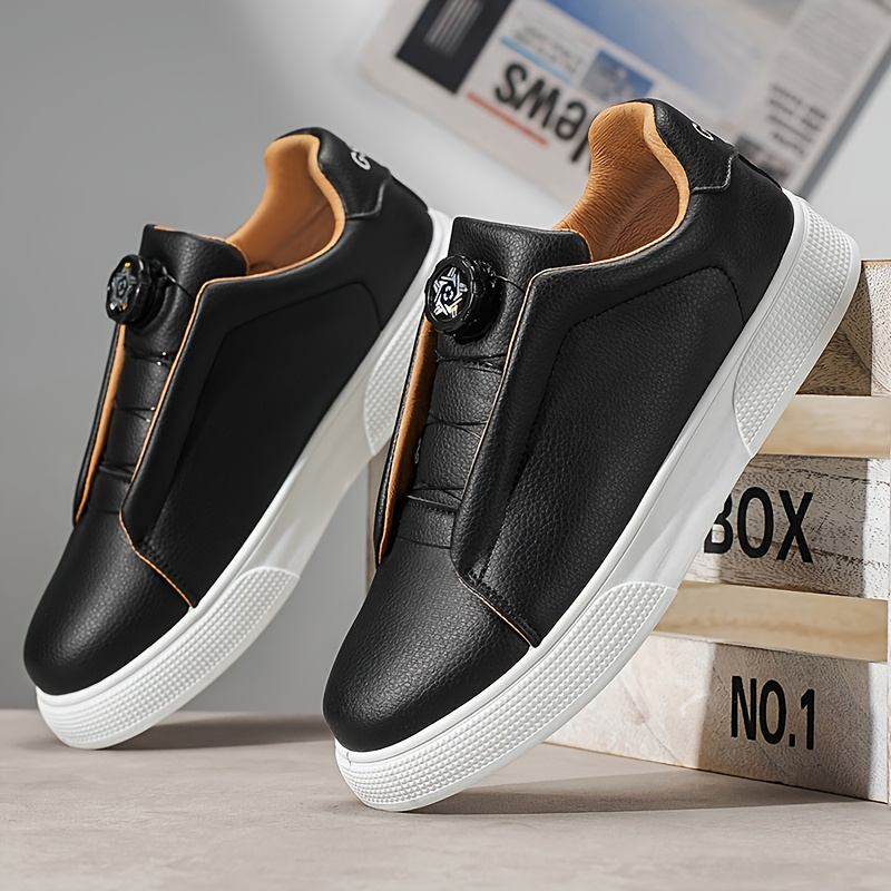 Men's Leather Low-Top Sneakers – product view | Hensley London