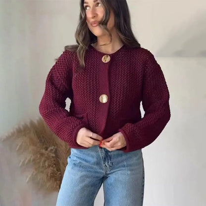 Casual Button Long Sleeve Knitted Winter Cardigan Sweater 1