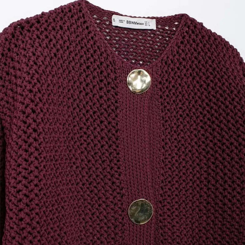 Casual Button Long Sleeve Knitted Winter Cardigan Sweater 4