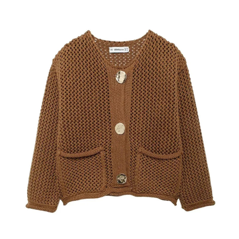 Casual Button Long Sleeve Knitted Winter Cardigan Sweater 5