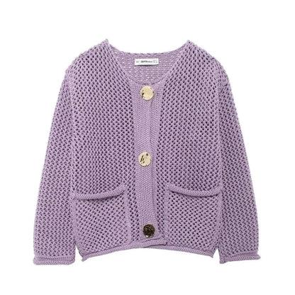 Casual Button Long Sleeve Knitted Winter Cardigan Sweater 6
