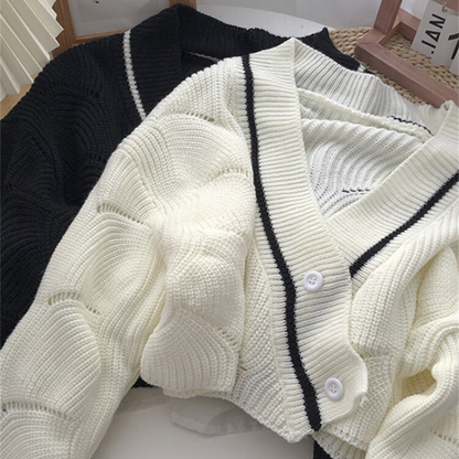 Casual Criss-cross Knitted Cropped Cardigans 2