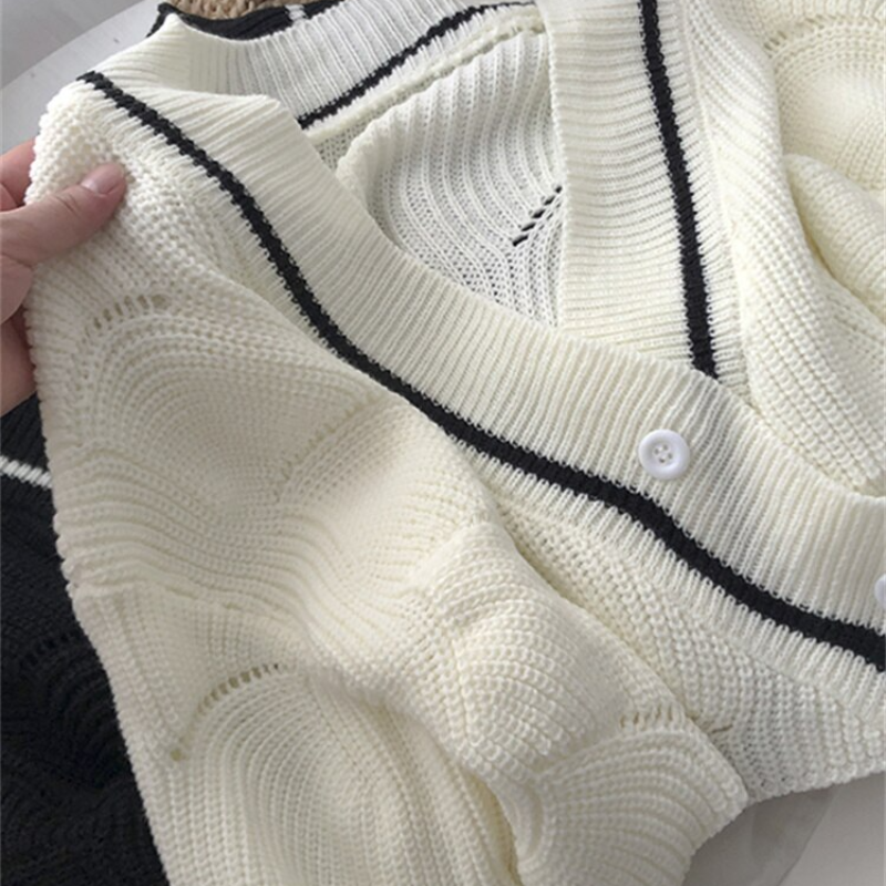 Casual Criss-cross Knitted Cropped Cardigans 5