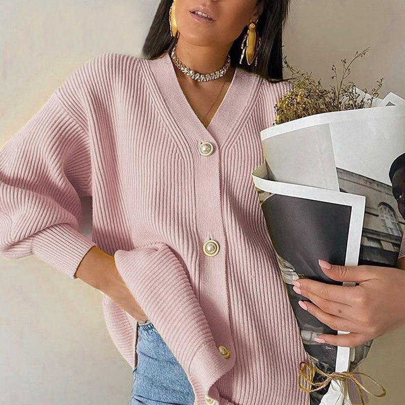 Casual Long Knitted V-neck Cardigan Sweaters 4