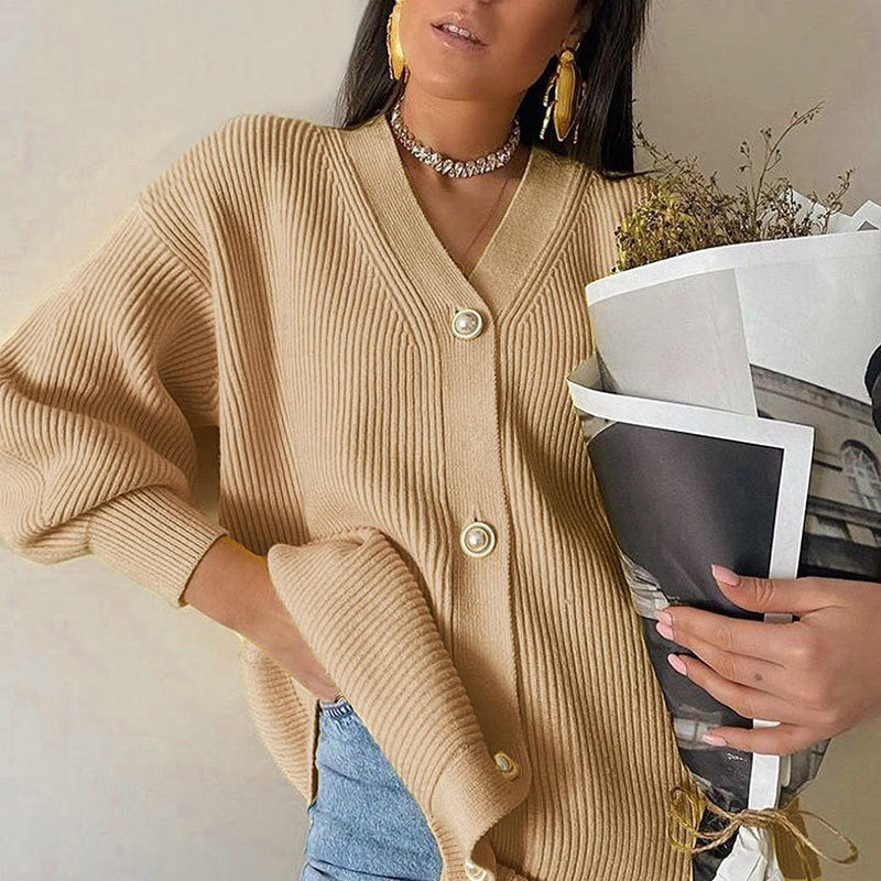 Casual Long Knitted V-neck Cardigan Sweaters 5
