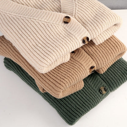 Casual Oversized Knitted V-neck Cardigan Sweaters 6