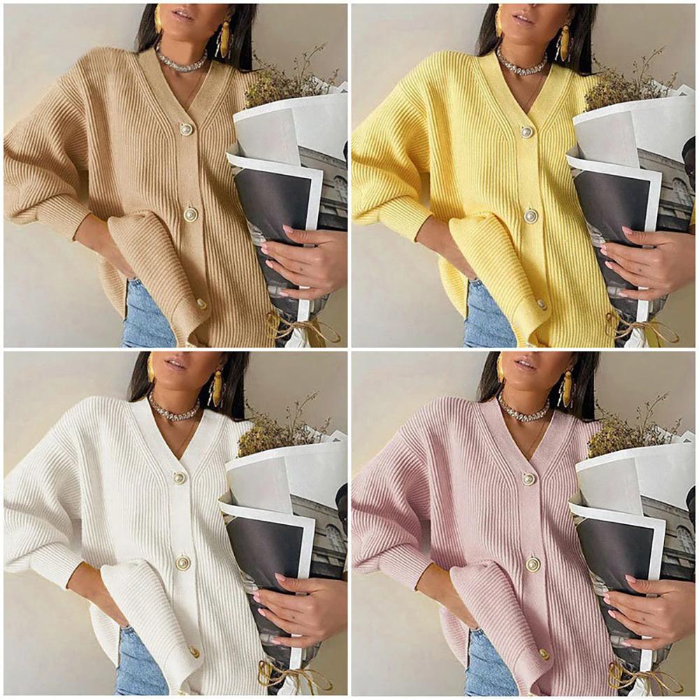 Casual Solid Color Long Knitted Cardigan Sweater 4