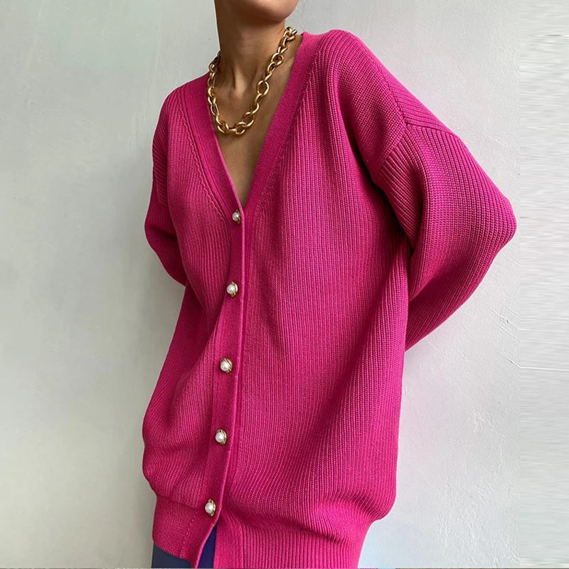 Casual Solid Color Long Knitted Cardigan Sweater 8