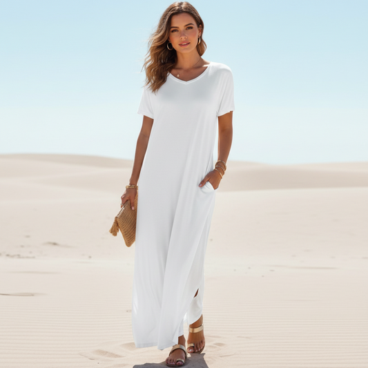 Cora Maxi Dress | Casual T-Shirt Style, Boho Chic, Plus Size Available