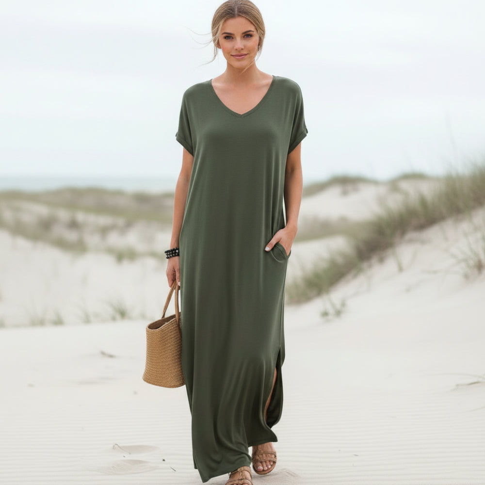 Cora Maxi Dress | Casual T-Shirt Style, Boho Chic, Plus Size Available - Image 4