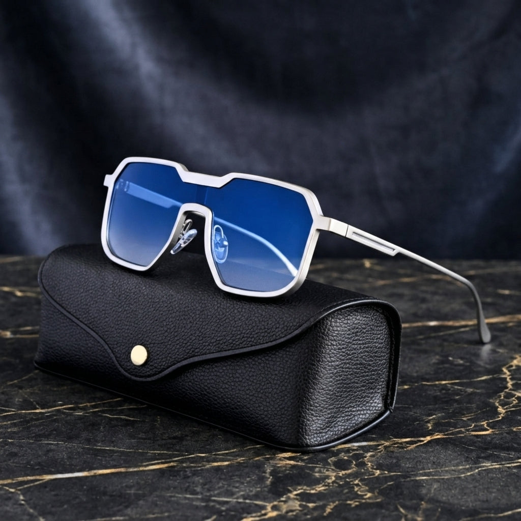 Women's Geometric Double-Bridge Sunglasses – front view | Hensley London