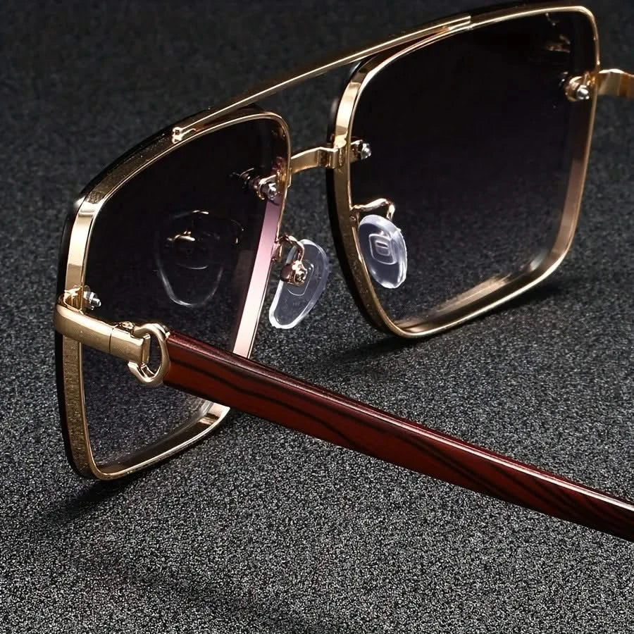 Men's Square Metal Sunglasses – Gradient UV Lenses